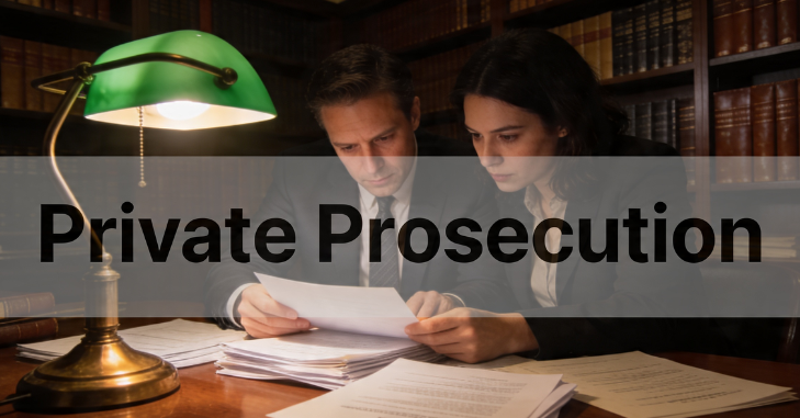 Private prosecution brought by an individual or company