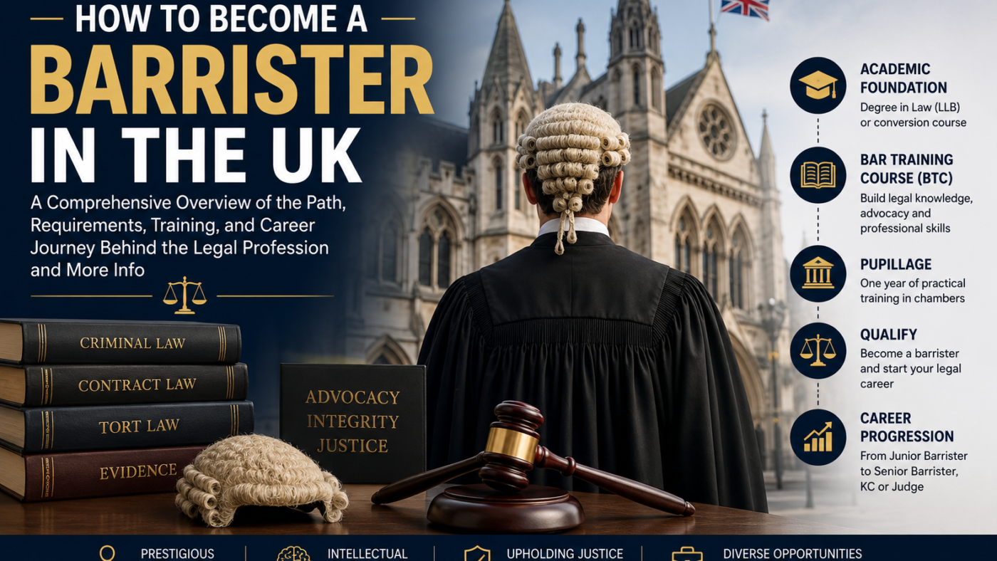 How to Become a Barrister in the UK? A Comprehensive Overview of the Path, Requirements, Training, and Career Journey Behind the Legal Profession and More Info