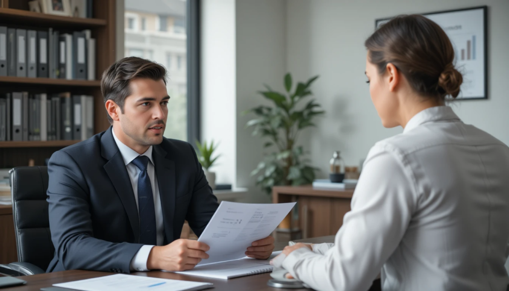 Debt relief solicitor advising a client on options