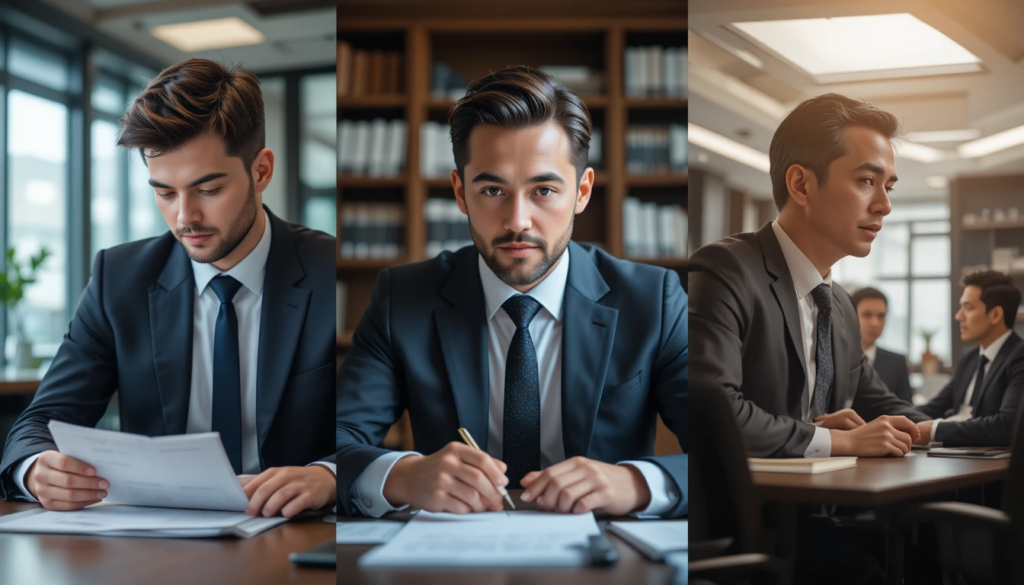 Lawyer working at a desk in a UK office