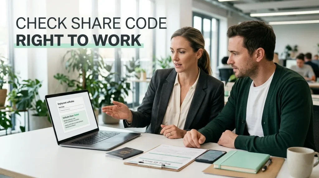 Check Share code Right to Work
